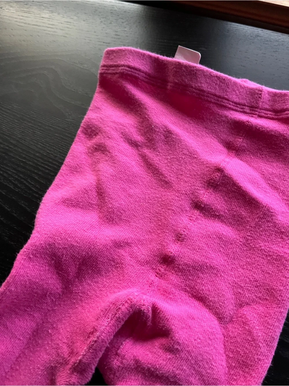 Pink Knit Tights Stockings Size 7-10 Kids Girls Footed Elastic Waist